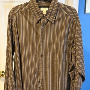 Nordstrom Men's Brown Striped Button Down Shirt